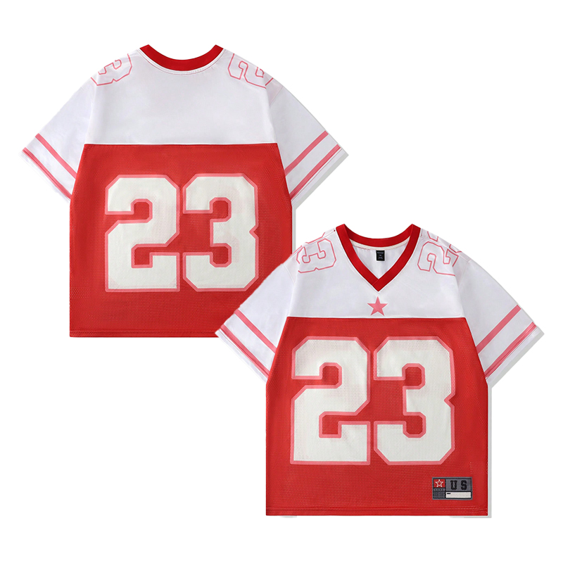 White and red with white characters