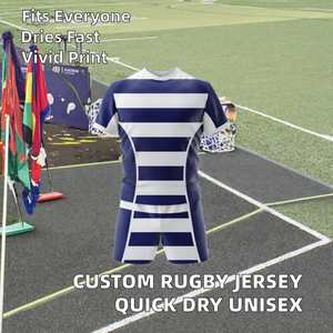 ชุดเสื้อรักบี้ลีกสำหรับผู้ใหญ่แบบยูนิเซ็กซ์ ผ้าสแปนเด็กซ์/โพลีเอสเตอร์ 160 กรัม ระบายอากาศได้ดี ป้องกันแบคทีเรีย แห้งเร็ว พิมพ์ลายโลโก้ตามสั่งอย่างดีเยี่ยม - Product Image 2