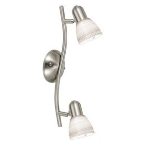 Lampada da Parete DAKAR a 2 Luci, 1 Nichel e Vetro Striato 37CM - 2XE14 MAX 40W - Product Image 1