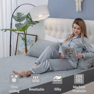 ホームテキスタイル100% 竹繊維寝具セット冷却生地ベッドシート夏用使い捨て大人用寝汗ポリエステル - Product Image 2