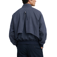Parka côtelée vintage de haute qualité personnalisée, col montant, veste zippée, coupe-vent bomber décontractée pour hommes