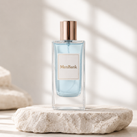 Flacons de parfum avec boîte, logo personnalisé, flacon de parfum de 50 ml avec bouchon doré, flacon de parfum de luxe, OEM ODM en gros