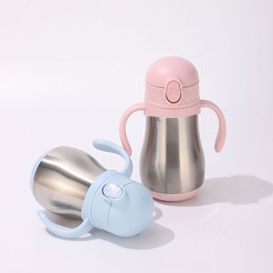 304 Edelstahl Kinder-Thermobecher Doppelwandig mit Griff Tragbarer Vakuum-Trinkbecher Modernes Minimalistisches Design - Product Image 1