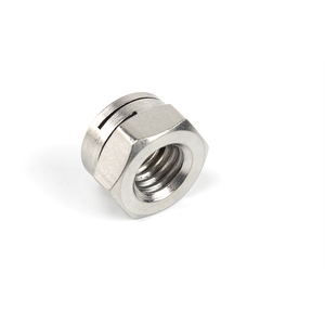 Mur baut pengunci otomatis baja tahan karat NF E 25-411 304 A2-70 serba logam, mur pengunci heksagonal berlubang ganda, mur pengunci heksagonal alur ganda - Product Image 5