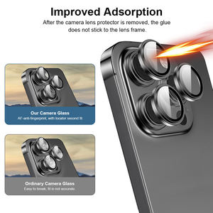 Protection d'objectif d'appareil photo 3D transparente en verre pour iPhone 17 16 15 Pro Max, personnalisée en usine, avec lentilles AR AF pour téléphone portable - Product Image 2