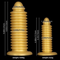 Dildo anal géant en silicone doré de 8 cm, fileté, pour fisting, extra-large, super-épais, unisexe, grand plug anal HMGJ2130 Dongguan