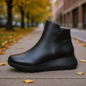 Botín de Cuero Negro para Mujer, Zapato Cómodo y a la Moda - Product Image 3