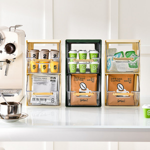 Organizador de bolsas de café de lujo, estante de escritorio desmontable, estante de almacenamiento extraíble con divisiones para uso en la cocina - Product Image 3