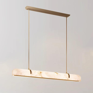 Design moderno lungo nastro nordico ottone lampada pendente in alabastro <span class=keywords><strong>per</strong></span> Villa <span class=keywords><strong>tavolo</strong></span> <span class=keywords><strong>da</strong></span> <span class=keywords><strong>pranzo</strong></span> Bar Hotel ristorante lampadario creativo - Product Image 6