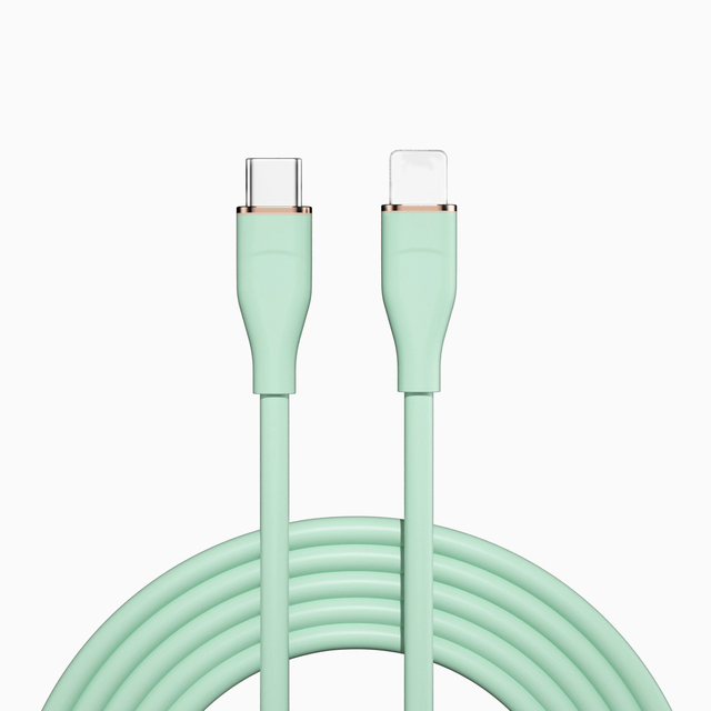 PD27W 3Ft 6Ft Green Liquid Silicone Micro USB Cable Fast Charging 5A for Mobile Phones Printers and Computers