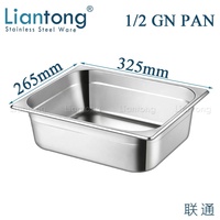 Plateau de service Gastronorm GN en acier inoxydable de style européen pour buffet, toutes tailles, pour l'hôtellerie
