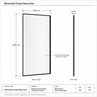 Paroi de douche fixe moderne en verre trempé de 8 mm, facile à installer, durable et facile à nettoyer, pour salle de bain, hôtel, appartement, garantie 3 ans