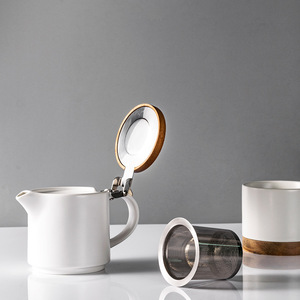 Tazza nordica in ceramica tazza giapponese set ins tazza da caffè set da tè con coperchio filtro la tazza da tè - Product Image 1