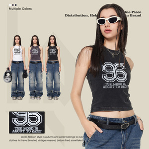 2024 été nouveau lavé et ancien impression numérique gilet femmes pur désir rue danse Hottie sans manches débardeurs - Product Image 2