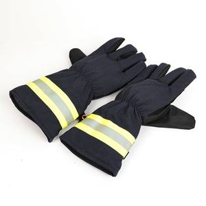 Guantes de Seguridad de Cuero con Aislamiento Ignífugo y Aramida, con Tiras Reflectantes, Resistentes al Desgaste, Protección Contra Incendios para Bomberos - Product Image 4
