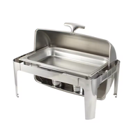 Chauffe-buffet rectangulaire de luxe 9L argenté Chauffage Équipement de chauffage et de maintien Réchaud à alcool de luxe pour buffet et traiteur