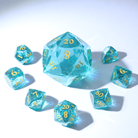 Dés géants faits à la main, polyédriques, de couleur turquoise, en forme de diamant, de luxe, D20 50MM pour les jeux de rôle TTRPG, DND, jeux de société - RD - Dés turquoise D20 50MM