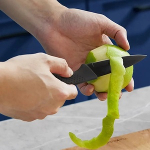 Ensemble de couteaux en acier inoxydable, ensemble de couteaux de cuisine, ciseaux de cuisine multifonctions, ensemble de couteaux de chef avec support en plastique - Product Image 3
