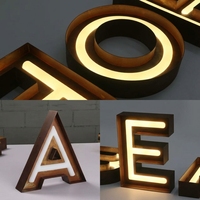 Lettres en acier inoxydable personnalisées, enseigne de devanture de magasin 3D illuminée avec bande LED néon