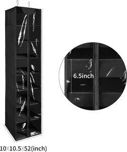 8-Tier Clear PVC Hanging Closet Organizer Portable Wardrobes With Zipper Sweater Shoe Storage Shelves Closet <b>Cover</b> Hanging Items - Product Image 2