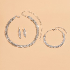 Precioso conjunto de joyería nupcial: collar, pendientes, pulsera, accesorios imprescindibles para boda al por mayor - Product Image 5