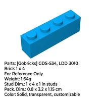 Gobricks OEM, Bloques de Construcción Personalizados, Piezas Sueltas, GDS-534, Bloques de Construcción al por Mayor, LDD 3010, Pieza de Ladrillo 1x4