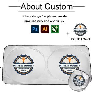 Parasoles Plegables Personalizados para Parabrisas Delantero, de Poliéster con Protección UV, Tipo Burbuja, Económicos, con Logotipo de Doble Círculo - Product Image 4