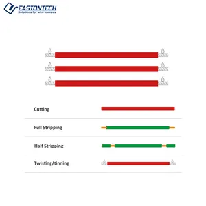 EW-8015 Automatic Double Head Wire Stripping And Tinning Machine Cable AWG10-32 Strip Twist Tin-dipping Equipment