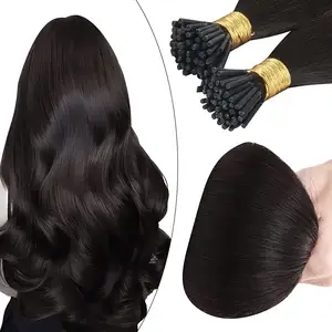 Most Popular Factory Price Buy Wholesale I Tip Keratin Human Hair Natural Color Hair Extensions