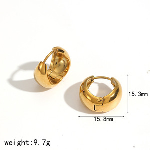 <b>Huggie</b> Earrings Stainless Steel Gold <b>Silver</b> Plated Minimalist Round Hoop Earrings For Women Fashion Jewelry TE60314 - Product Image 5