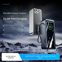 Nouvelle batterie externe transfrontalière 22,5 W à charge ultra-rapide avec câble intégré, ports USB multiples, chargeur portable grande capacité pour