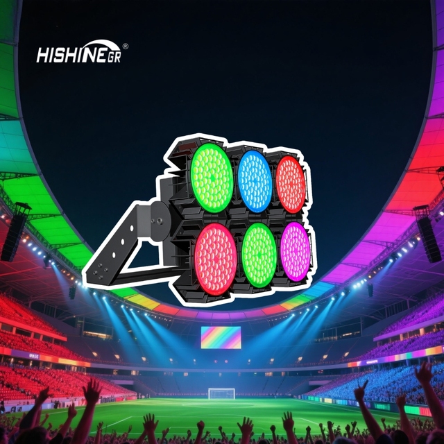 Hishine DMX SMD LED Stadium Flood Light-IP66 76800LM 200W AC Input Adjustable Beam Angle Warm White Aluminum Energy Star 7-Year