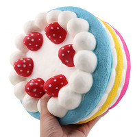 Ensemble de Squishies Desserts Réalistes Géants, Tranches de Gâteau Arc-en-ciel aux Couleurs Vives, à Remontée Lente, Haute Compressibilité, à Pétrir et Presser pour Soulager le Stress