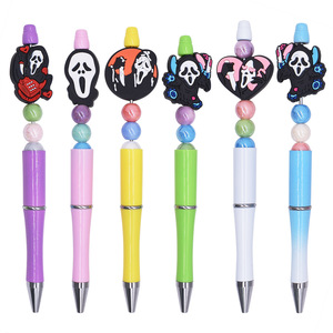Usine En Gros Spot DIY Stylo À Bille Halloween Perles Boucles Charmes PVC Doux Patch Perforé Perles Stylo Focal Perles - Product Image 2