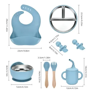 Assiette bébé Luckykoo en acier inoxydable 304 avec ventouse, sans BPA, vaisselle pour enfants avec assiette à ventouse pour une alimentation sécurisée - Product Image 4