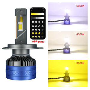 Feux de croisement <span class=keywords><strong>LED</strong></span> pour voiture <span class=keywords><strong>3</strong></span> couleurs K68, contrôle par application, H1 H4 H7 140W 30000 lumens 12V, universels, phares 880 9005 9006 - Product Image 2