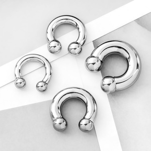 <span class=keywords><strong>Anneau</strong></span> en acier de grande taille en forme de fer à cheval, anneaux de piercing en forme de C pour le nez et les lèvres, dilatateur d'<span class=keywords><strong>oreille</strong></span> - Product Image 5