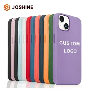 Mobile Cover Microfiber Shockproof Custom LOGO Liquid Silicone Phone Case For Iphone 15 14 13 12 Plus Pro Max With