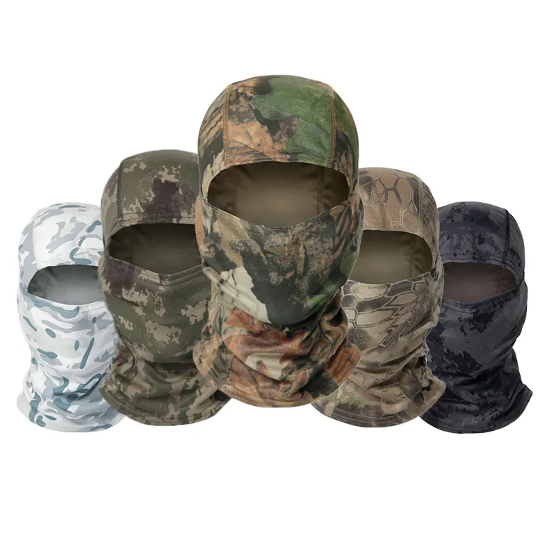 Penuh atas camo cetak masker musim dingin Balaclava topi helm sepeda motor masker Ski disesuaikan Balaclava