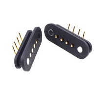Conector magnético de ángulo recto de alta calidad de una sola fila 5V 2a 4 Pogo Pin con cable USB