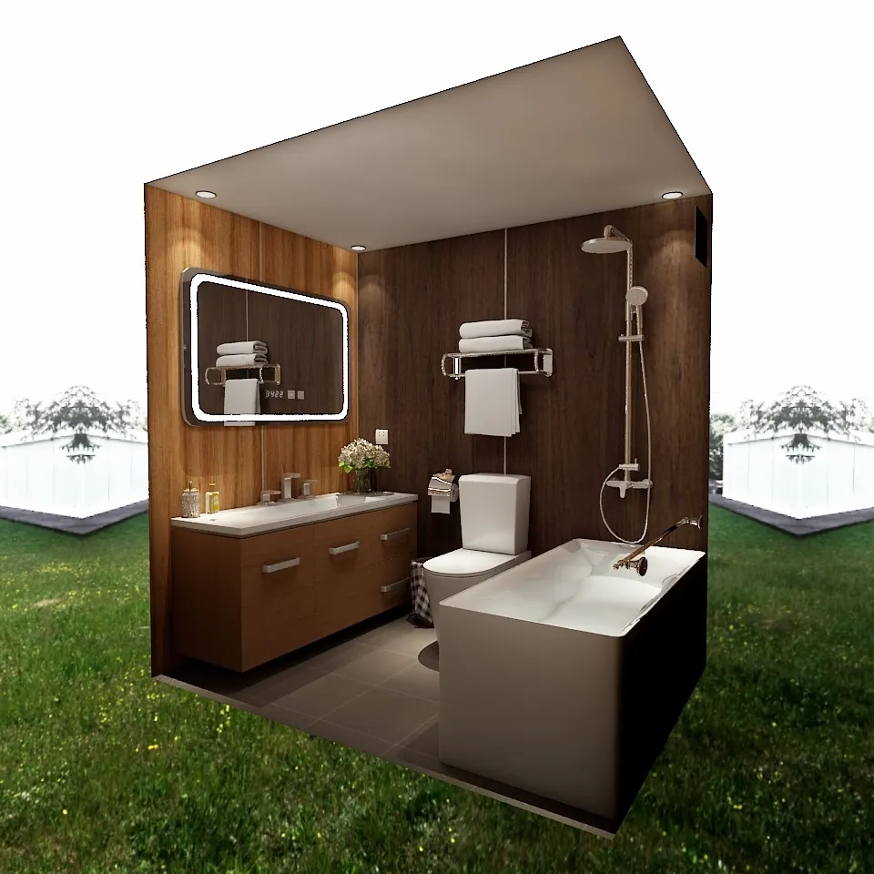 All In One Prefab Bathroom Modular Combination Toilet Shower Pods