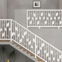 Rampe d'escalier extérieure moderne en bois massif et acier inoxydable, garde-corps de balcon, garde-corps de grenier, rampe d'escalier DIY