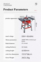 Scie à découper le bois de 10 pouces, machine à découper spéciale, scie électrique sans poussière, scie à table coulissante multifonctionnelle pour panneaux de bois