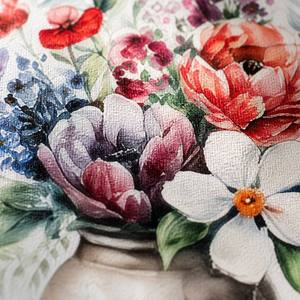 Peinture murale sur toile encadrée, <span class=keywords><strong>bouquet</strong></span> floral aquarelle vintage dans un vase, <span class=keywords><strong>fleurs</strong></span> colorées - Grande Vente - Product Image 2