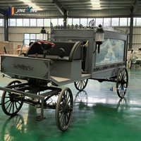 Cercueil funéraire gris de luxe avec lanternes LED pour la procession et la cérémonie funéraires
