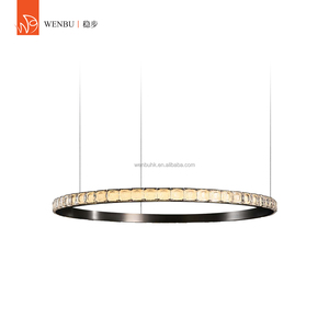 Lustre en cristal à bulles de luxe en bronze antique brossé pour salle à manger de villa - Product Image 3