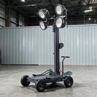 Projecteur LED portable d'urgence à mât télescopique 960W, IP65, blanc, angle de faisceau 360°, AC, pour éclairage paysager de jardin