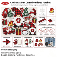 Patchs brodés thermocollants de Noël, appliques brodées variées à motifs écossais et flocons de neige pour vêtements, vestes, chapeaux, sacs, DIY