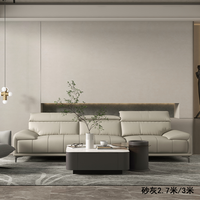 Ensemble de canapé sectionnel moderne en cuir noir, 3 places, fauteuil, ottoman, structure métallique, meubles modulaires pour salon, OEM ODM