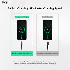 Câble de charge rapide 5A USB-A vers Type-C en nylon tressé avec alliage d'aluminium ovale <span class=keywords><strong>pour</strong></span> ordinateur, imprimante et écouteurs iOS - Product Image 5